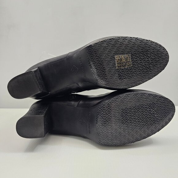 NEW Donald Pliner Labell Ankle Boot Womens 10 Black Leather Platform Heeled - Picture 13 of 15